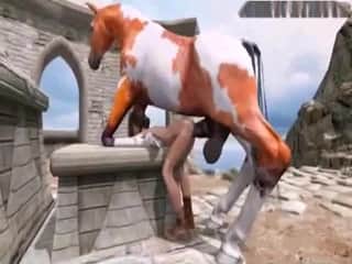 Lara Croft exposes herself and engages in sexual activity with a horse during an archaeological expedition