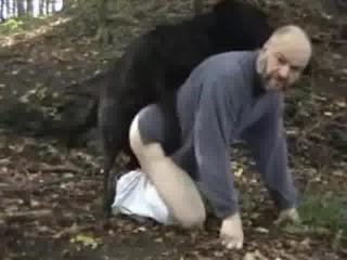 Elderly zoophile having intercourse with a dark creature in the heart of the forest