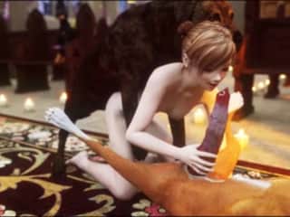 Women and dogs in 3D
