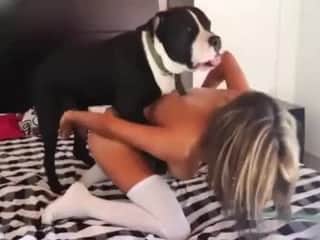 Intimate Moment with a Four-Legged Friend