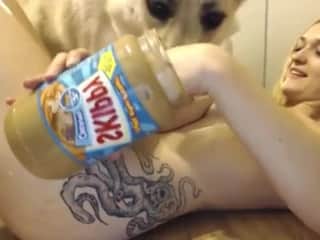 A Blonde's Submission to a Lustful Canine