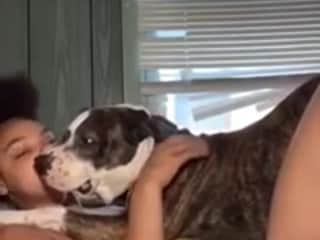 Teen and Her Canine in Complete Clip