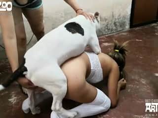 Alison's Taboo Encounter with Vanessa and Their Pet