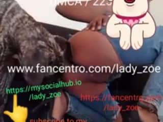 Woman and her faithful canine companion