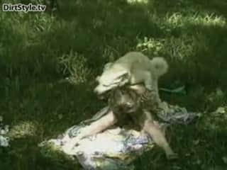 Classic - Teenage girl and dog